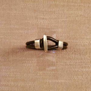 Leather Bracelet with Silver Clasp